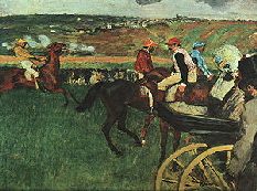Edgar Degas painting At the Races