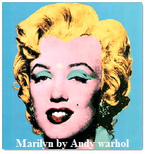 art prints by Andy warhol popart marilyn  Monroe  blue 