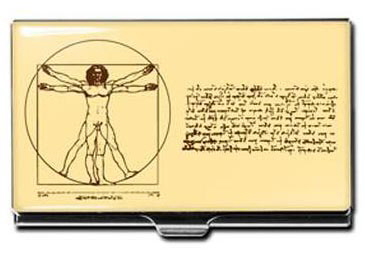 leonardo da vinci business card holder