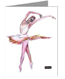 pink ballerina greeting cards