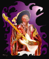 Jimi Hendrix poster purple on black by Tom conway