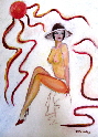painting of a semi nude female and other nude art